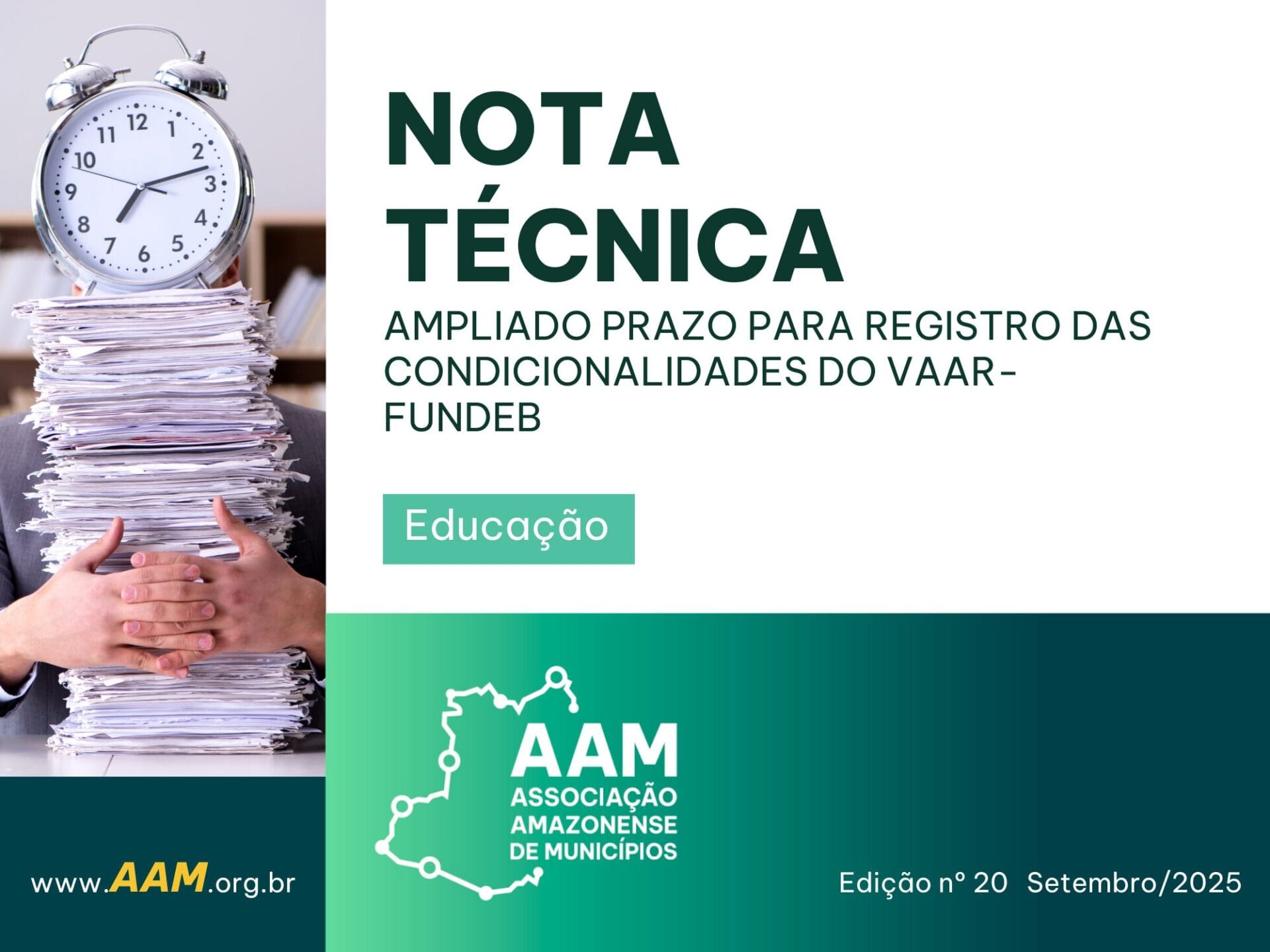 NOTA TÉCNICA 020 - AMPLIADO PRAZO PARA REGISTRO DAS CONDICIONALIDADES DO VAAR-FUNDEB
