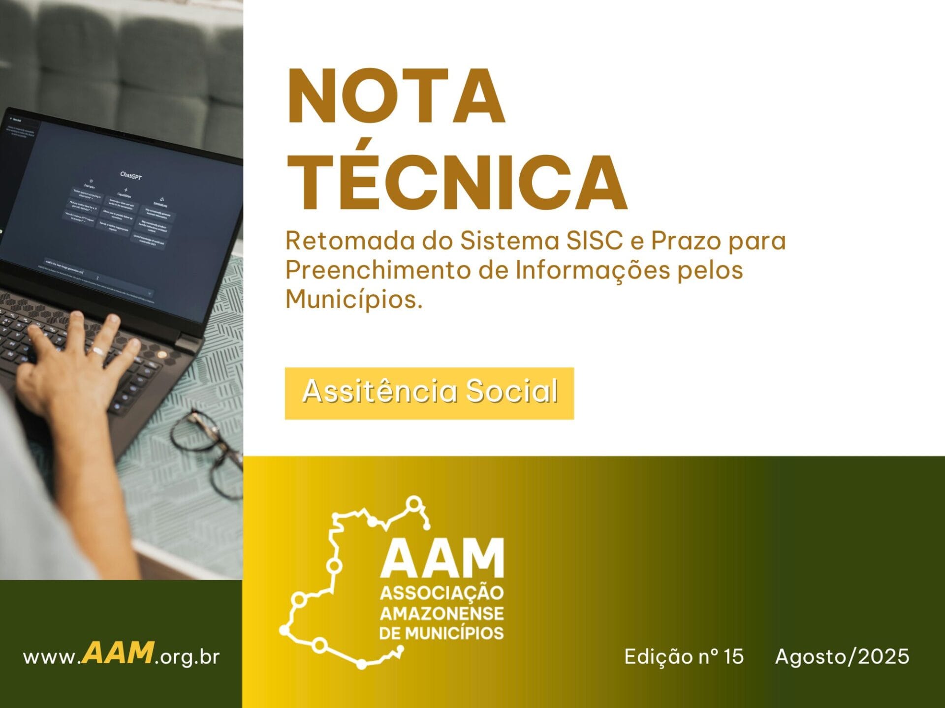 NOTA TÉCNICA 015 - RETOMADA DO SISTEMA SISC E PRAZO PARA PREENCHIMENTO DE INFORMAÇÕES PELOS MUNICÍPIOS