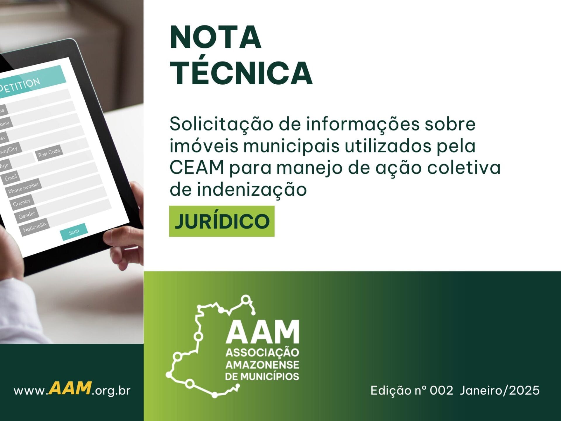 NOTA TÉCNICA - 002 - SOLICITAÇÃO DE INFORMAÇÕES SOBRE IMÓVEIS MUNICIPAIS UTILIZADOS PELA CEAM