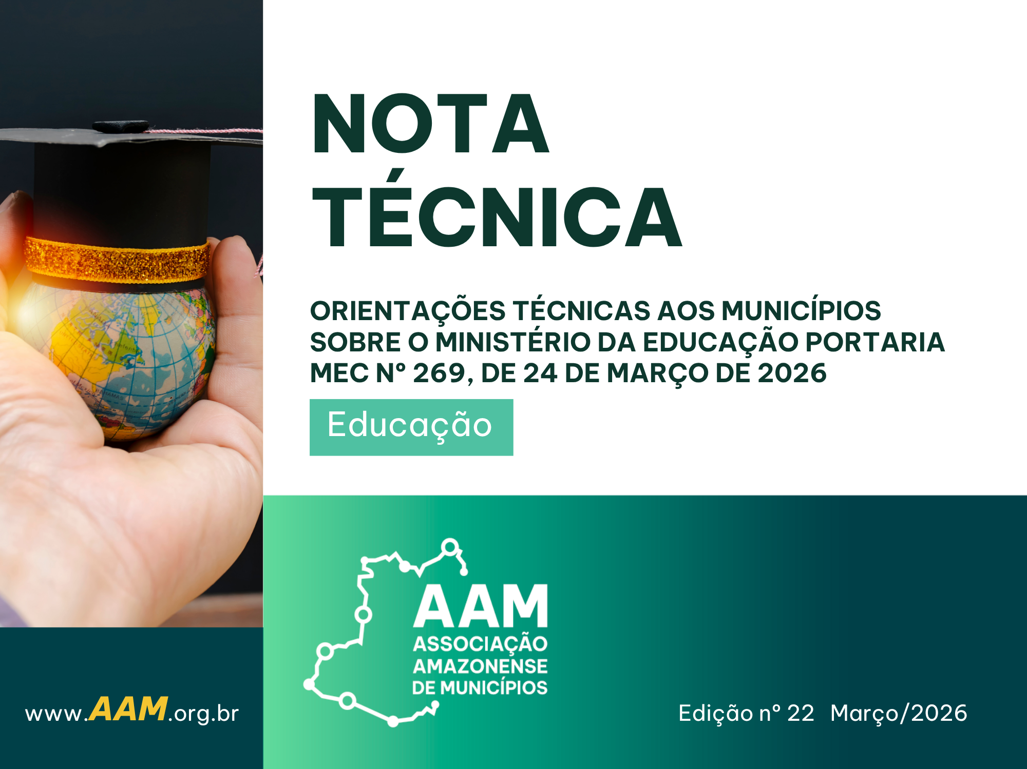 NOTA TÉCNICA - 22 - 2026 - ORIENTAÇÕES TÉCNICAS AOS MUNICÍPIOS SOBRE O MINISTÉRIO DA EDUCAÇÃO PORTARIA MEC Nº 269, DE 24 DE MARÇO DE 2026